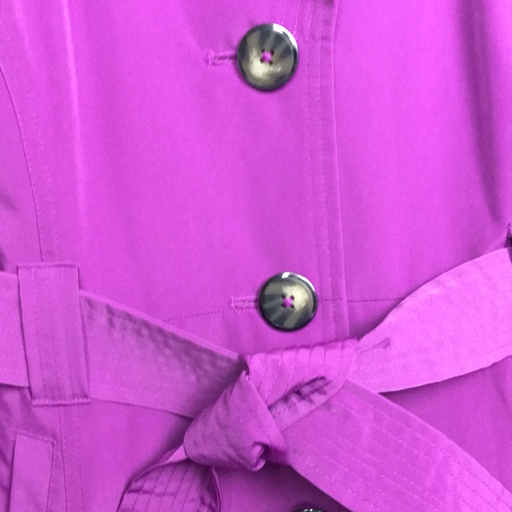 London Fog Trench Coat Magenta / Purple Size Small - Picture 6 of 16